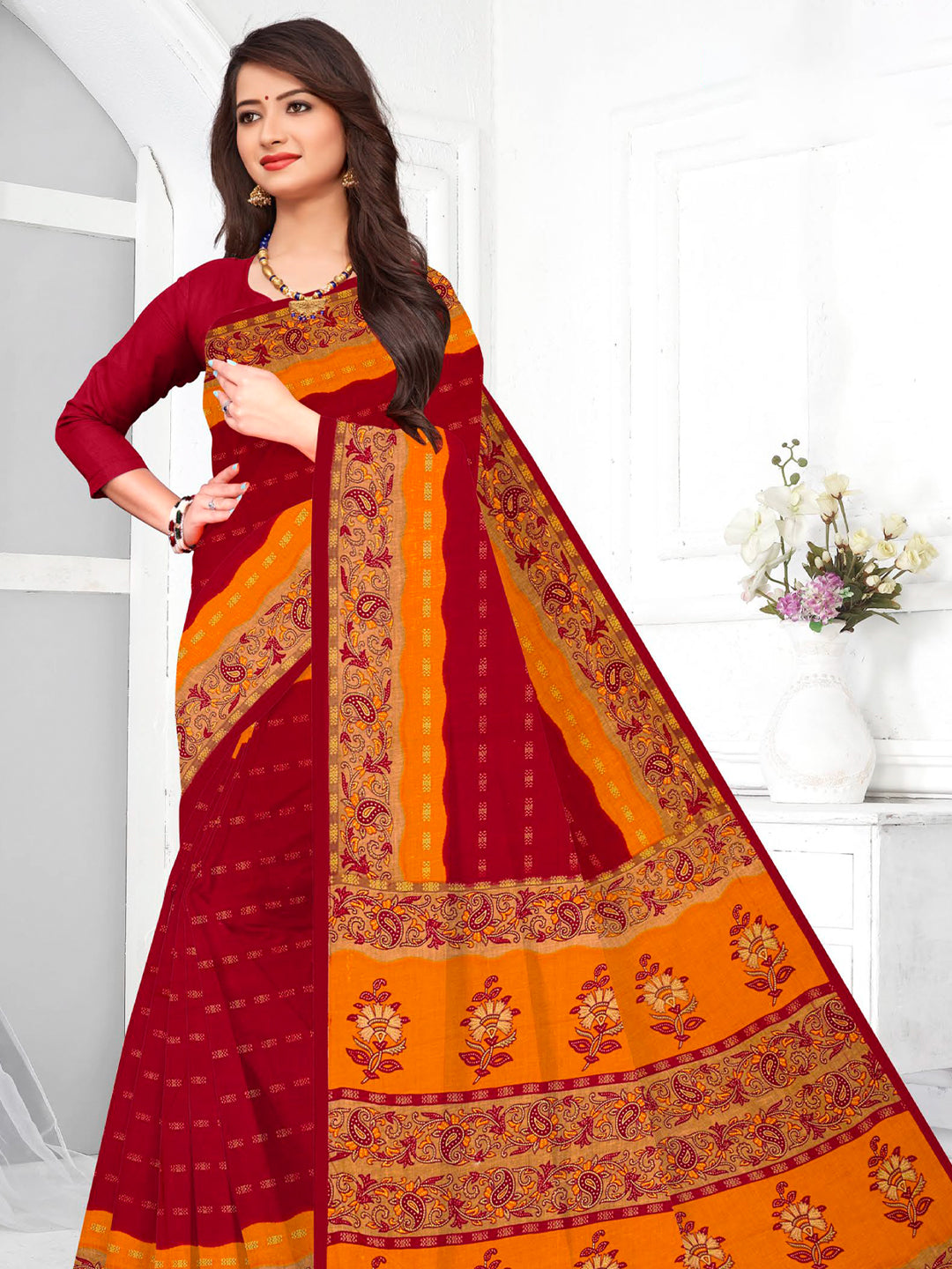 MINU SAREE HEER RED GOLD 3055