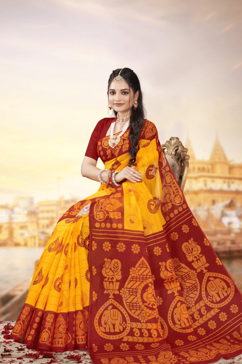 MINU SAREE MONICA LEMON GOLD 0055