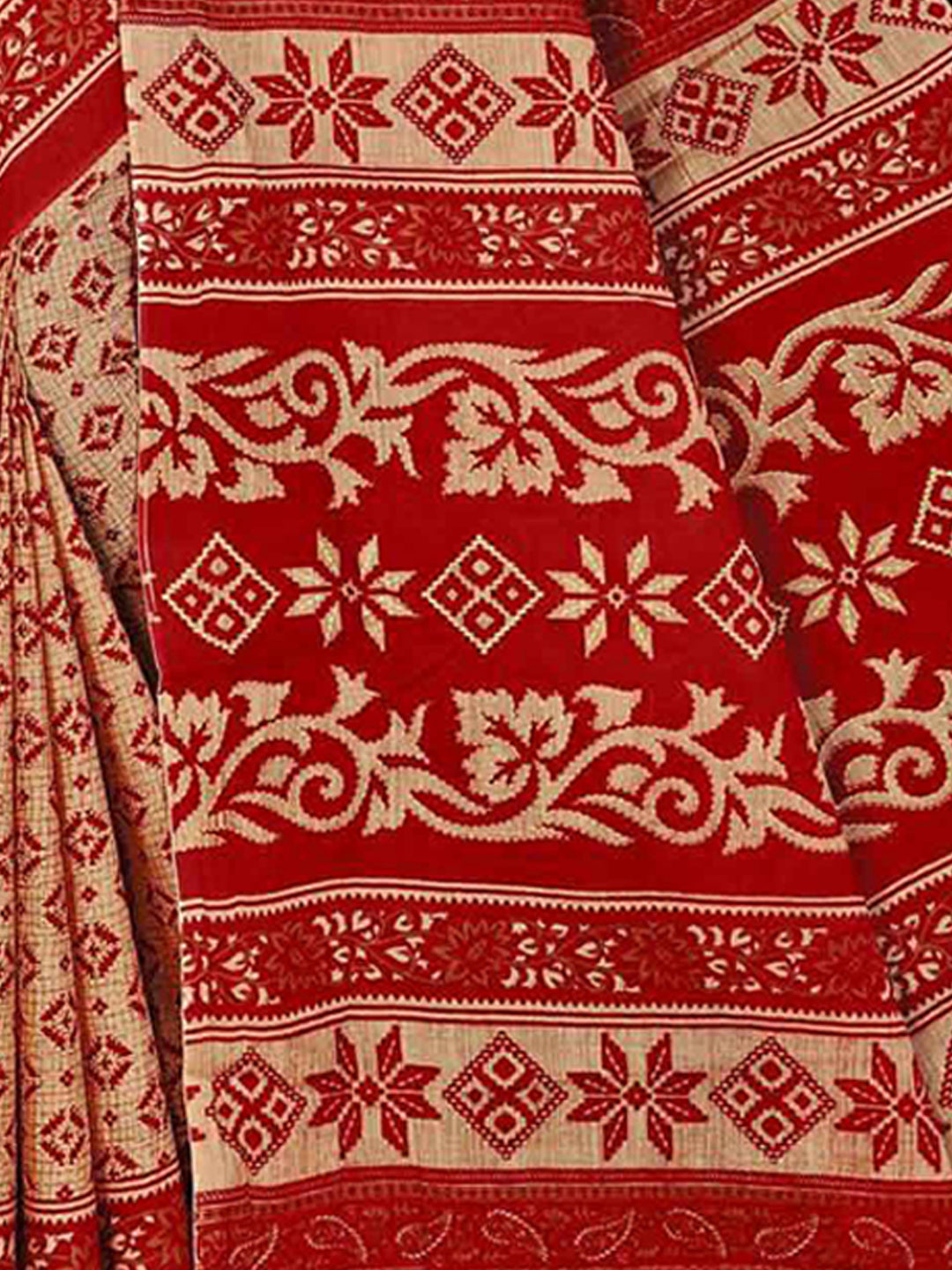 MINU SAREE MUMTAZ RED CHIKU 0045