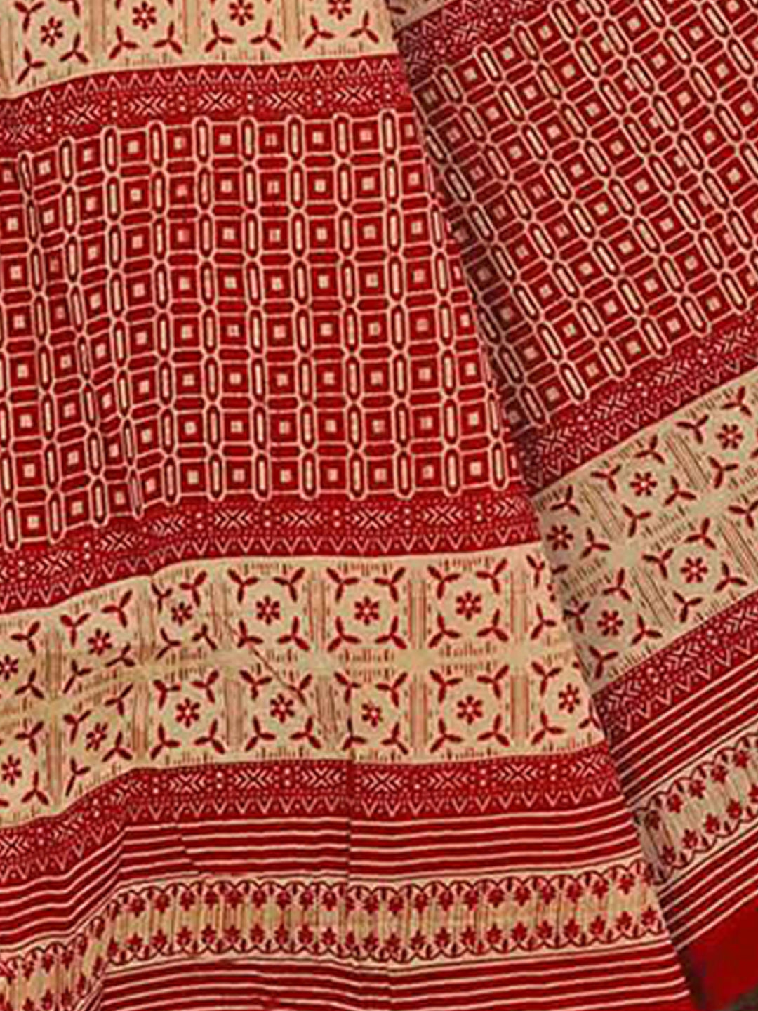 MINU SAREE MUMTAZ RED CHIKU 0023
