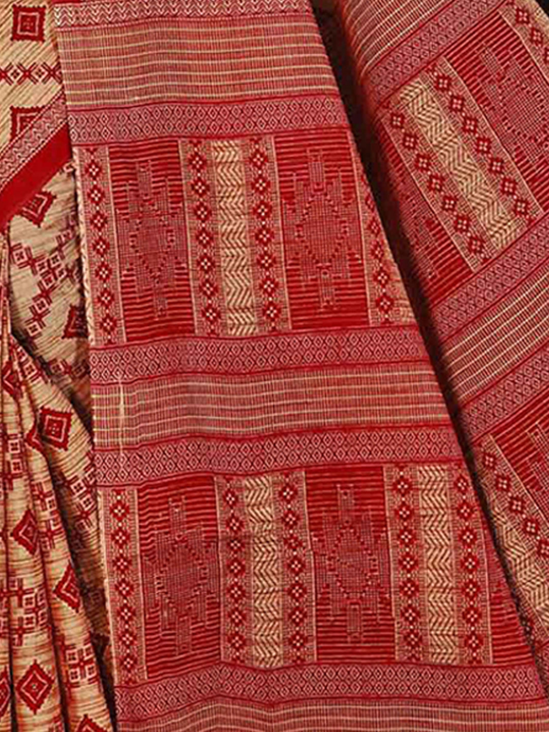 MINU SAREE MUMTAZ RED CHIKU 00910